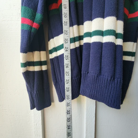 John Ashford 3D Knit Sweater Biggie Cosby Stripped Knit Multicolor 90’s Size Lg - Picture 8 of 10